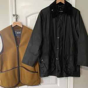 Mens Waxed Barbour Jacket with Vest